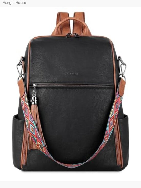 Convertible Sling Backpack Purse with Tassel 12 Pockets main image 5